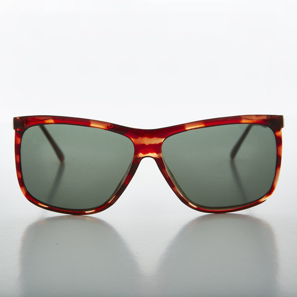 Square Block Oversized Unisex Vintage Horn Rim Sunglass - Tate