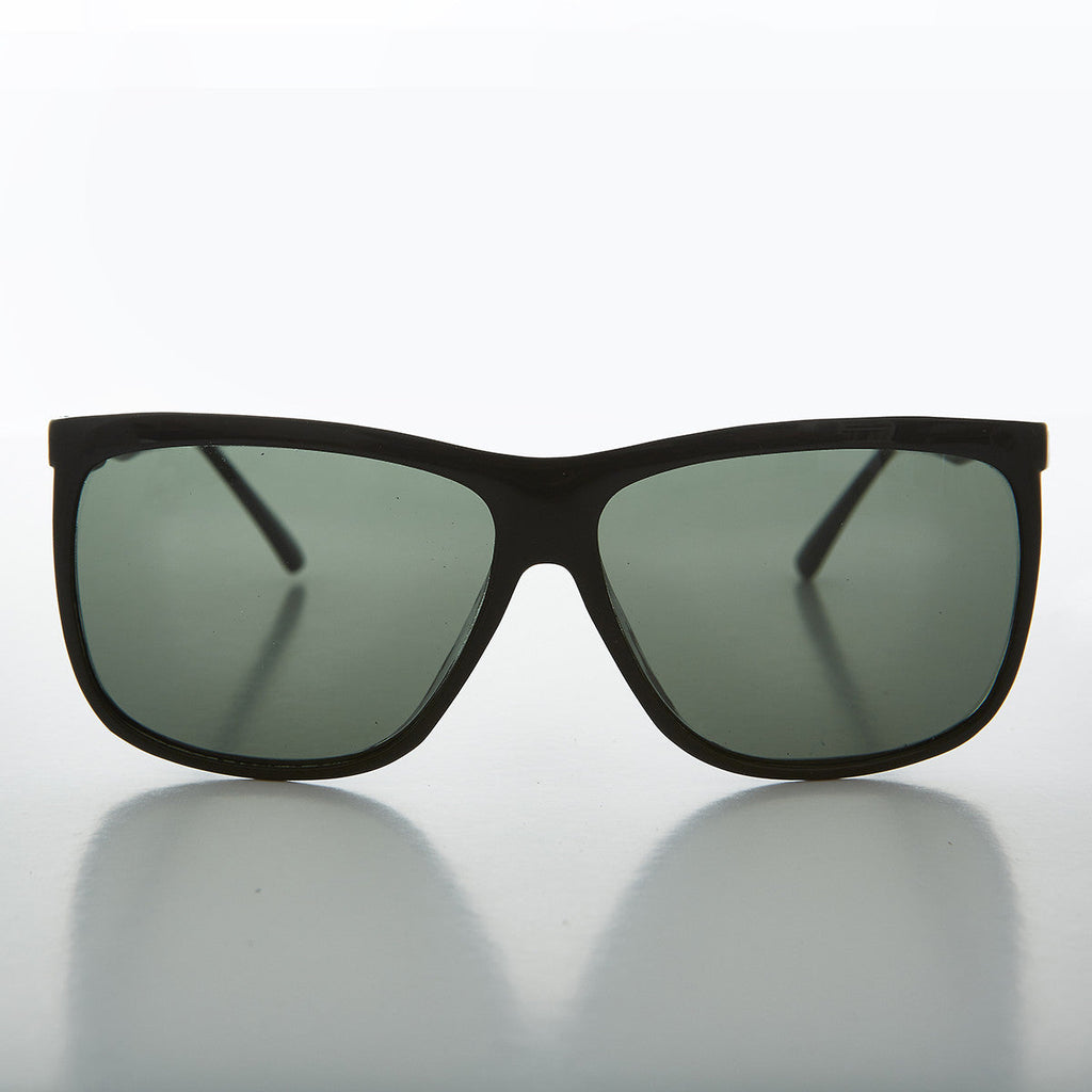 Square Block Oversized Unisex Vintage Horn Rim Sunglass - Tate