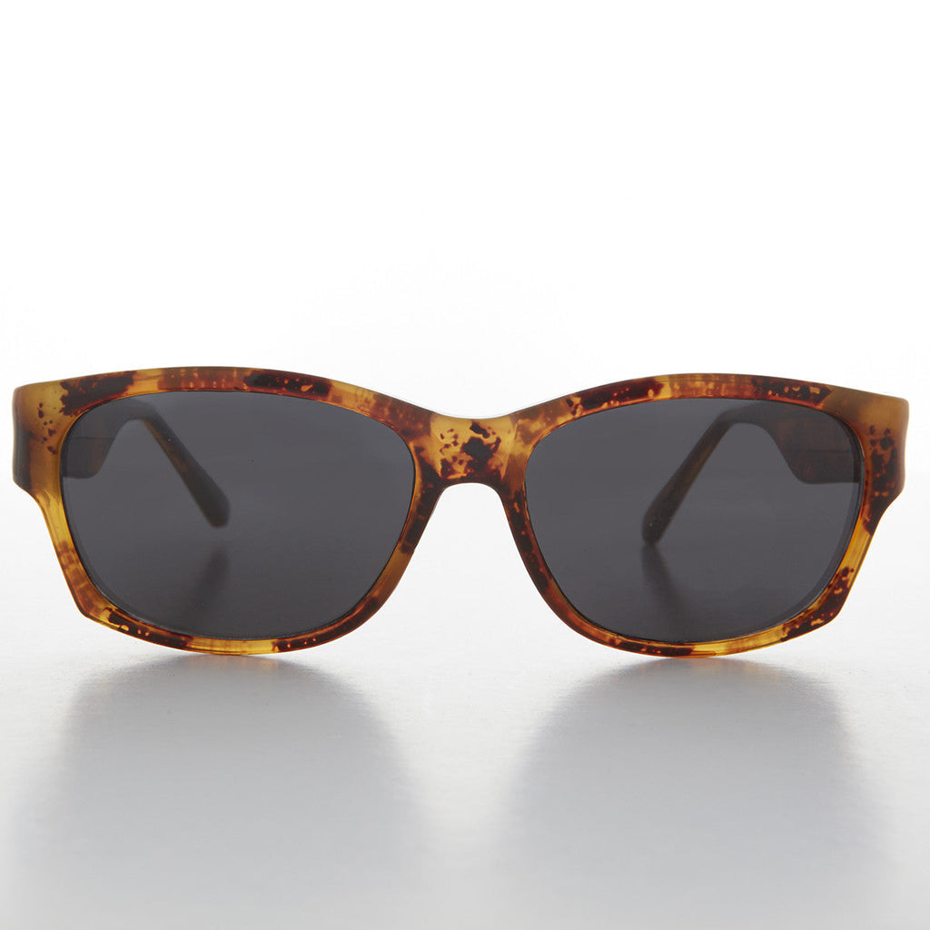 Sporty Vintage Wrap Style Sunglass with Wide Temples - Wiley